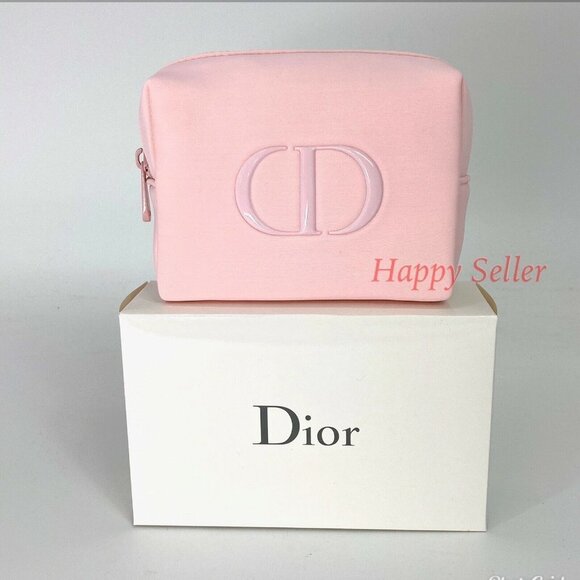 DIOR POUCH BAG CD LOGO ZIP MAKEUP TOILETRY COSMETIC CASE DOPP KIT ORGANIZER NEW - Picture 1 of 7